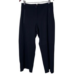 Annette Gortz black high rise cropped relaxed wide leg wool pants sz 42 US 12